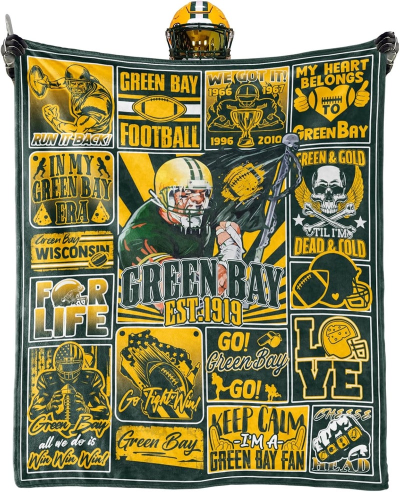 BTHRRW Football Blanket Fan Gifts for Men 50"x40" Women Kids Sport Throw Blanket Football Style Merch Gear Cozy Sofa Bed. - Image 1